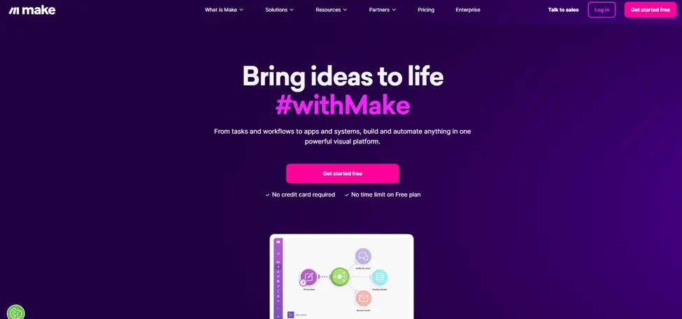 make.com home page image