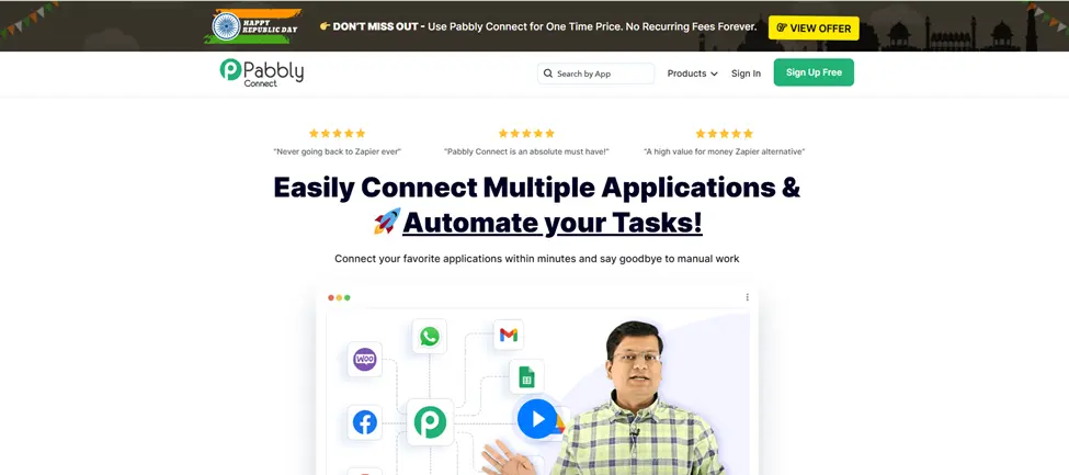 Pabbly connect home page image